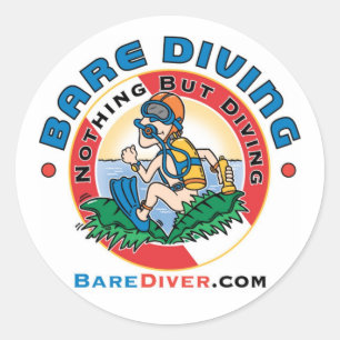 Rond Sticker Diver nu Diver fou