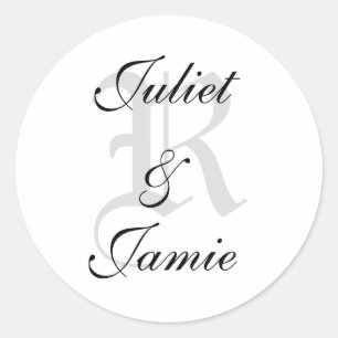 Rond Sticker do-it-yourself Monogramme personnalisé