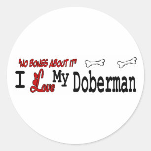 Rond Sticker Doberman Pinscher (I Love)