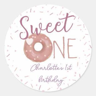 Rond Sticker Donut Sweet One Birthday