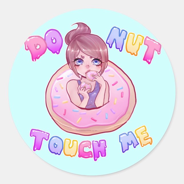 Rond Sticker DONUT Touchez-moi (Devant)