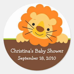 Rond Sticker Douche Bébé Lion mignon