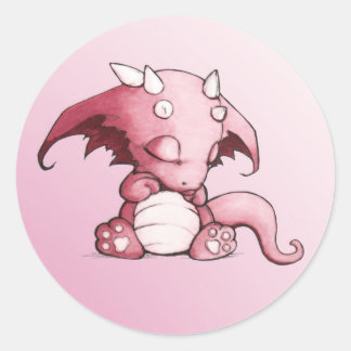 Rond Sticker Dragon Bébé Dormir