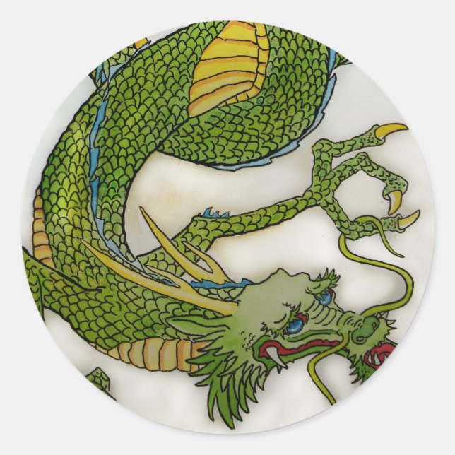 Rond Sticker Dragon Vert (Devant)