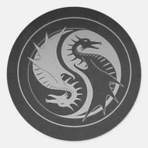 Rond Sticker Dragon Yin/Yang