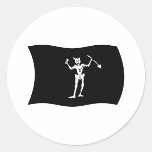 Rond Sticker Drapeau Barbe Noire
