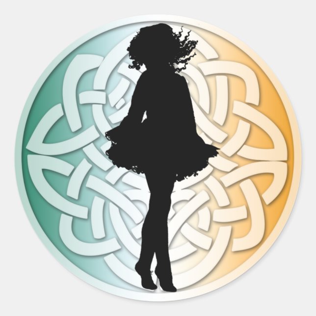 Rond Sticker Drapeau Celtique Irlandais (Devant)