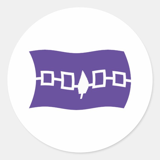 Rond Sticker Drapeau Confederacy Iroquois (Devant)