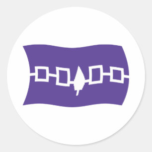 Rond Sticker Drapeau Confederacy Iroquois