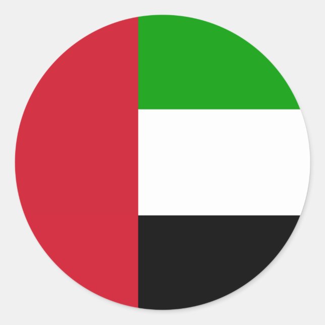 Rond Sticker Drapeau des Émirats Arabes Unis (Devant)
