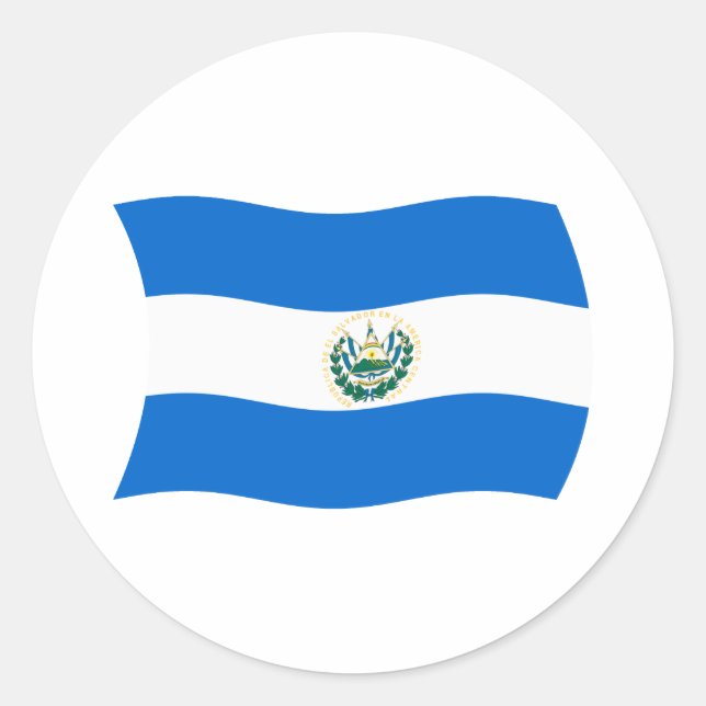 Rond Sticker Drapeau El Salvador (Devant)
