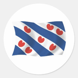 Rond Sticker Drapeau Frisian