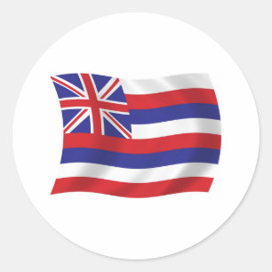 Rond Sticker Drapeau Hawaii