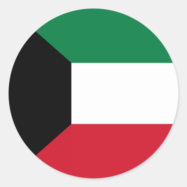 Rond Sticker Drapeau Koweit (Devant)