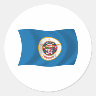 Rond Sticker Drapeau Minnesota