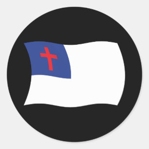 Rond Sticker Drapeau Religion Chrétienne