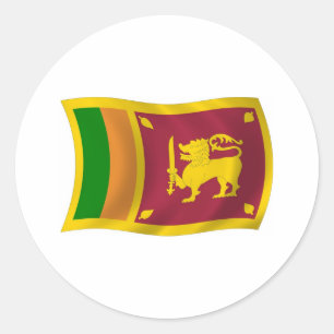 Rond Sticker Drapeau Sri Lanka