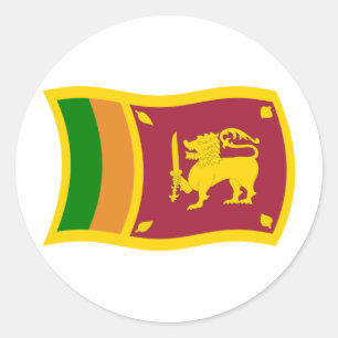 Rond Sticker Drapeau Sri Lanka