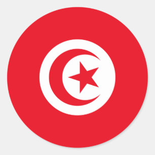 Rond Sticker Drapeau Tunisie