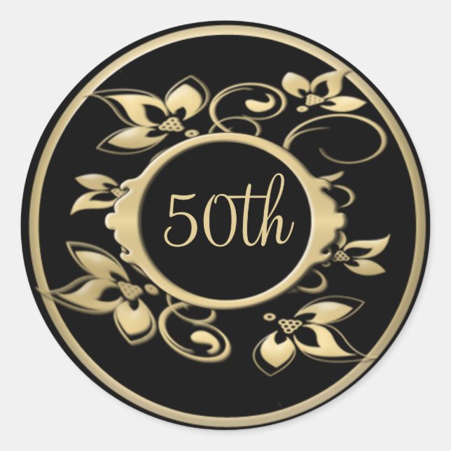 Rond Sticker du 50e anniversaire de Mariage ou d'annive (Devant)