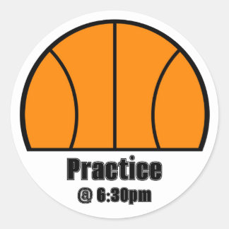 Rond Sticker du calendrier de la pratique du basket-bal