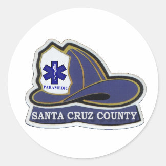 Rond Sticker du casque de père Noël Cruz County Paramed