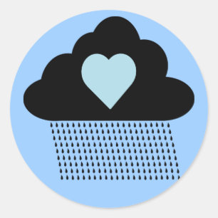 Rond Sticker du coeur du nuage