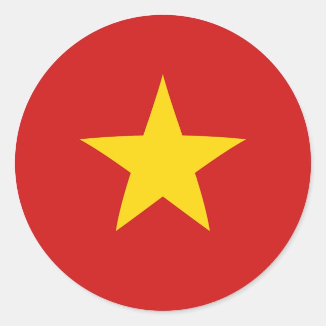 Rond Sticker du drapeau de Fisheye du Vietnam (Devant)
