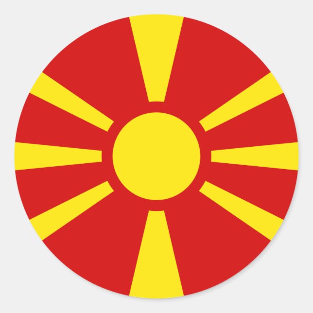 Rond Sticker du drapeau de la Macédoine (Devant)