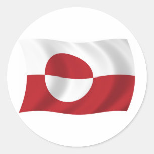 Rond Sticker du drapeau du Groenland