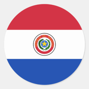 Rond Sticker du drapeau du Paraguay