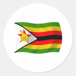 Rond Sticker du drapeau du Zimbabwe