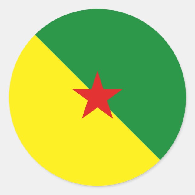Rond Sticker du drapeau Guyane Fisheye (Devant)