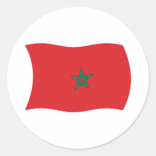 Rond Sticker du drapeau marocain