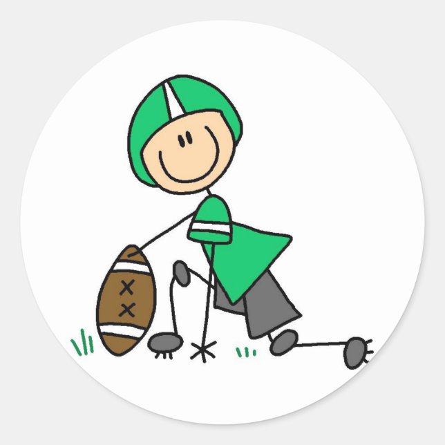 Rond Sticker du joueur de football vert (Devant)