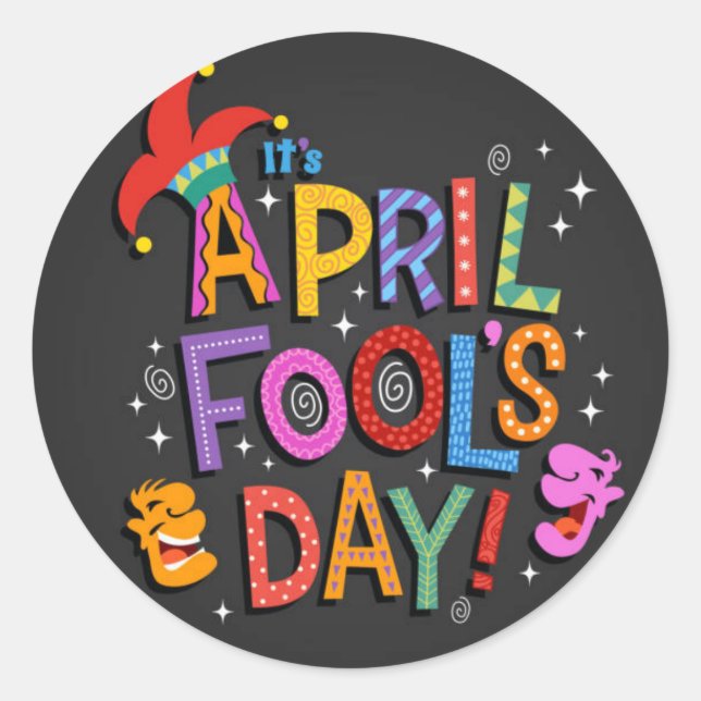 Rond Sticker du jour des fous d'avril (Devant)