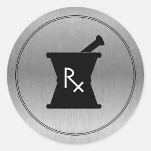 Rond Sticker du logo de la marque Mortar de la pharmaci
