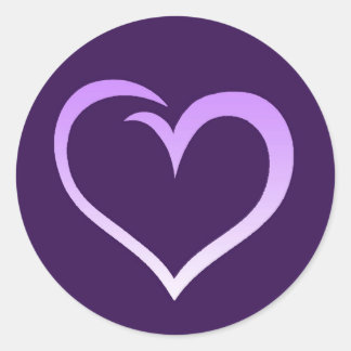 Rond Sticker du logo du coeur pourpre
