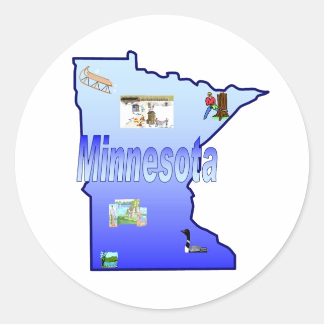 Rond Sticker du Minnesota (Devant)