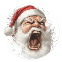 Sticker du Père Noël en colère
