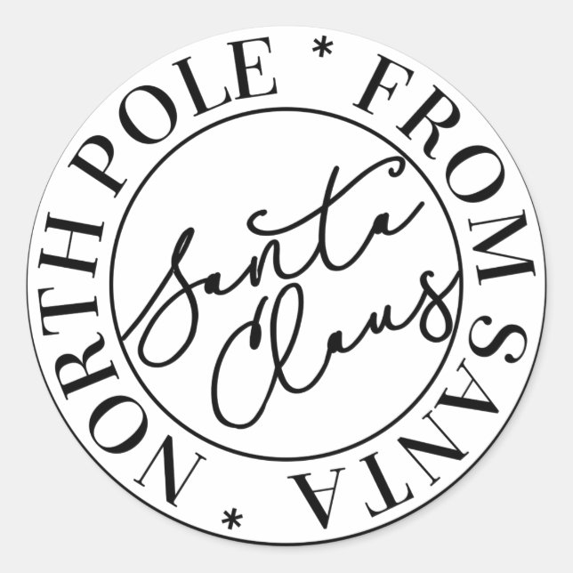 Rond Sticker du pôle Nord du Père Noël (Devant)