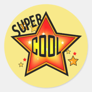 Rond Sticker du prix Super Cool Shinning Star