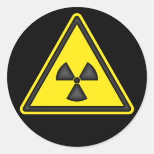 Rond Sticker du symbole d'avertissement de rayonnement