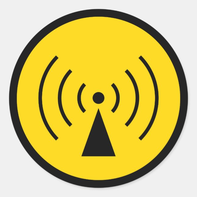 Rond Sticker du symbole d'avertissement rf (Devant)