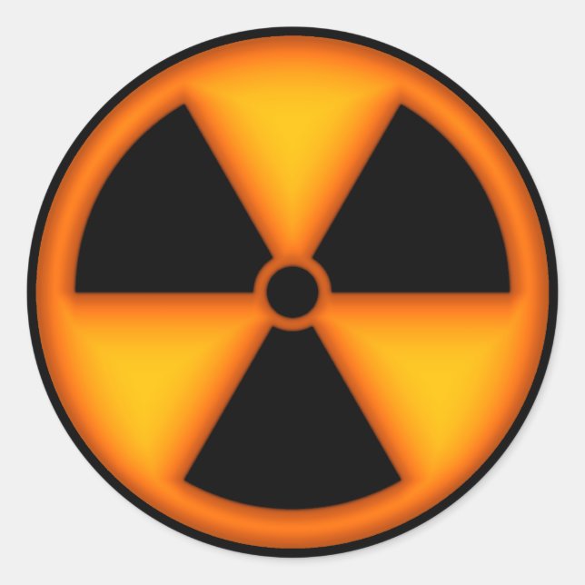 Rond Sticker du symbole de rayonnement orange (Devant)
