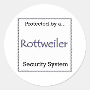 Rond Sticker du système de sécurité Rottweiler