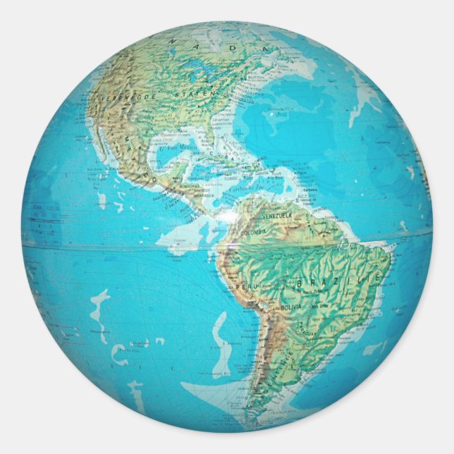 Rond Sticker Earth Globe 1 (Devant)