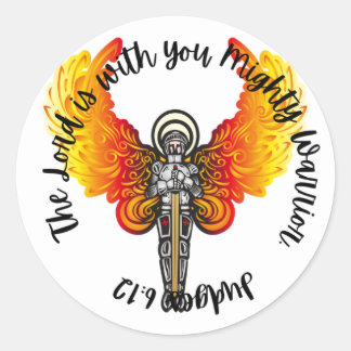 Rond Sticker Écriture (Juges 6:12)