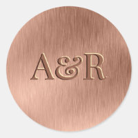 Sticker effet or rose monogramme,
