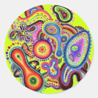 Rond Sticker "Electric Amoeba"